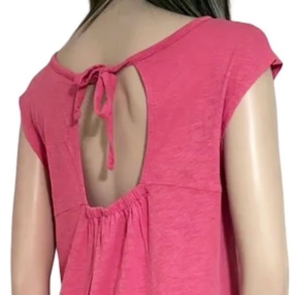 Caslon Top Tank Shirt Tunic Sustainable 100% Cotton Keyhole Bow Tie Back NWOT - Picture 7 of 12